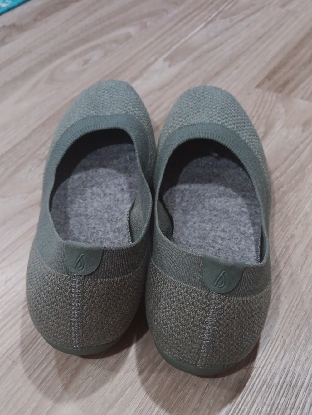 Allbirds Olive Knit Ballet Flats Size 9 - Picture 4 of 5